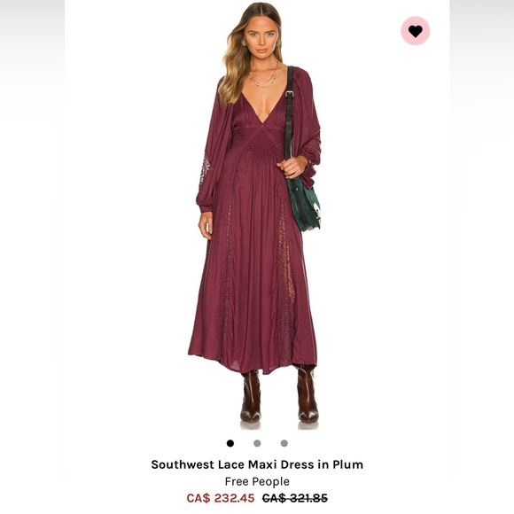 SOLD - Free People Southwest Lace Maxi Dress in Plum - Picture 5 of 10